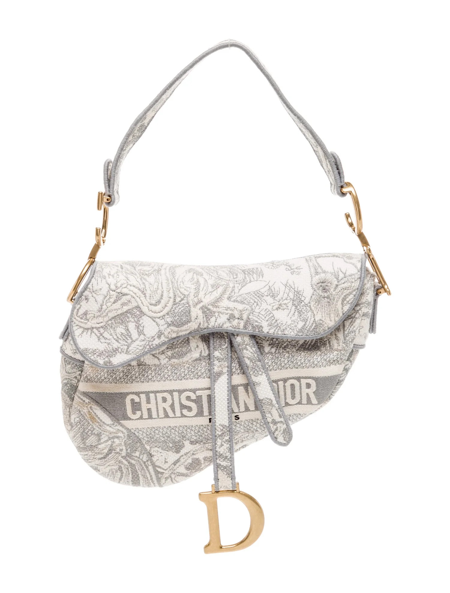 Christian Dior Oblique Jacquard Oblique Saddle - Grey Shoulder Bags, Handbags - CHR569943 | The R... | The RealReal