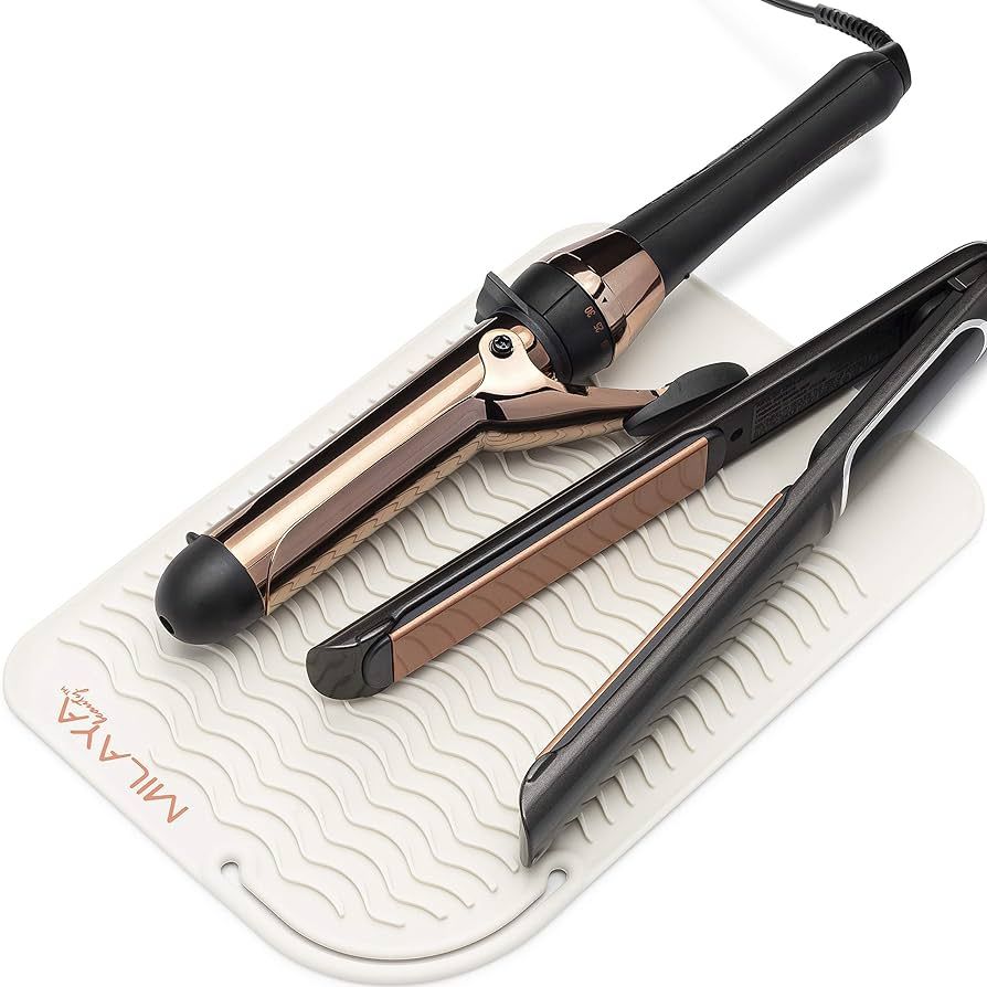 Professional Large Silicone Heat Resistant Styling Station Mat for All Hair Irons, Curling Iron, Str | Amazon (US)