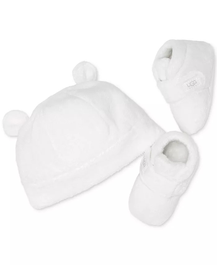 Baby Bixbee Booties & Beanie Cozy Teddy Bear Set | Macy's