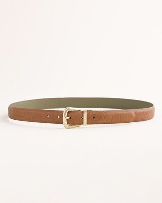 Reversible Faux-Croc Leather Belt | Chico's
