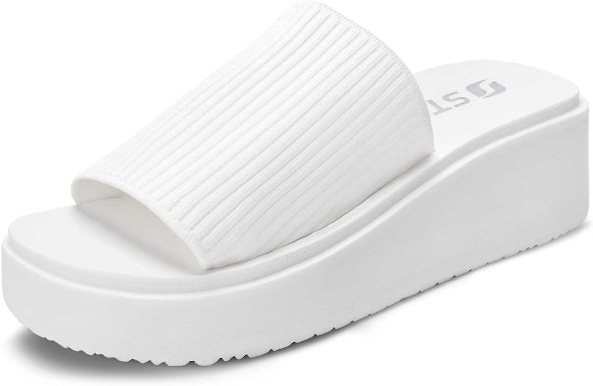 STQ Platform Sandals Women Cute Chunky Slides with Comfort Memory Foam | Amazon (US)