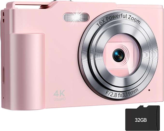 Digital Camera, FHD 4K Digital Point and Shoot Camera with 16X Zoom Anti Shake, 48MP Compact Smal... | Amazon (US)