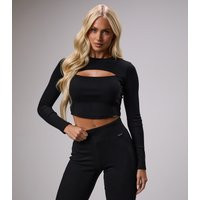 Women's Black Cut Out Long Sleeve Top Gym King New Look | New Look (UK)