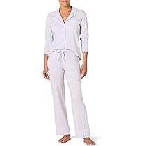 Amazon Essentials Women's Cotton Modal Long-Sleeve Shirt and Full-Length Bottom Pajama Set | Amazon (US)