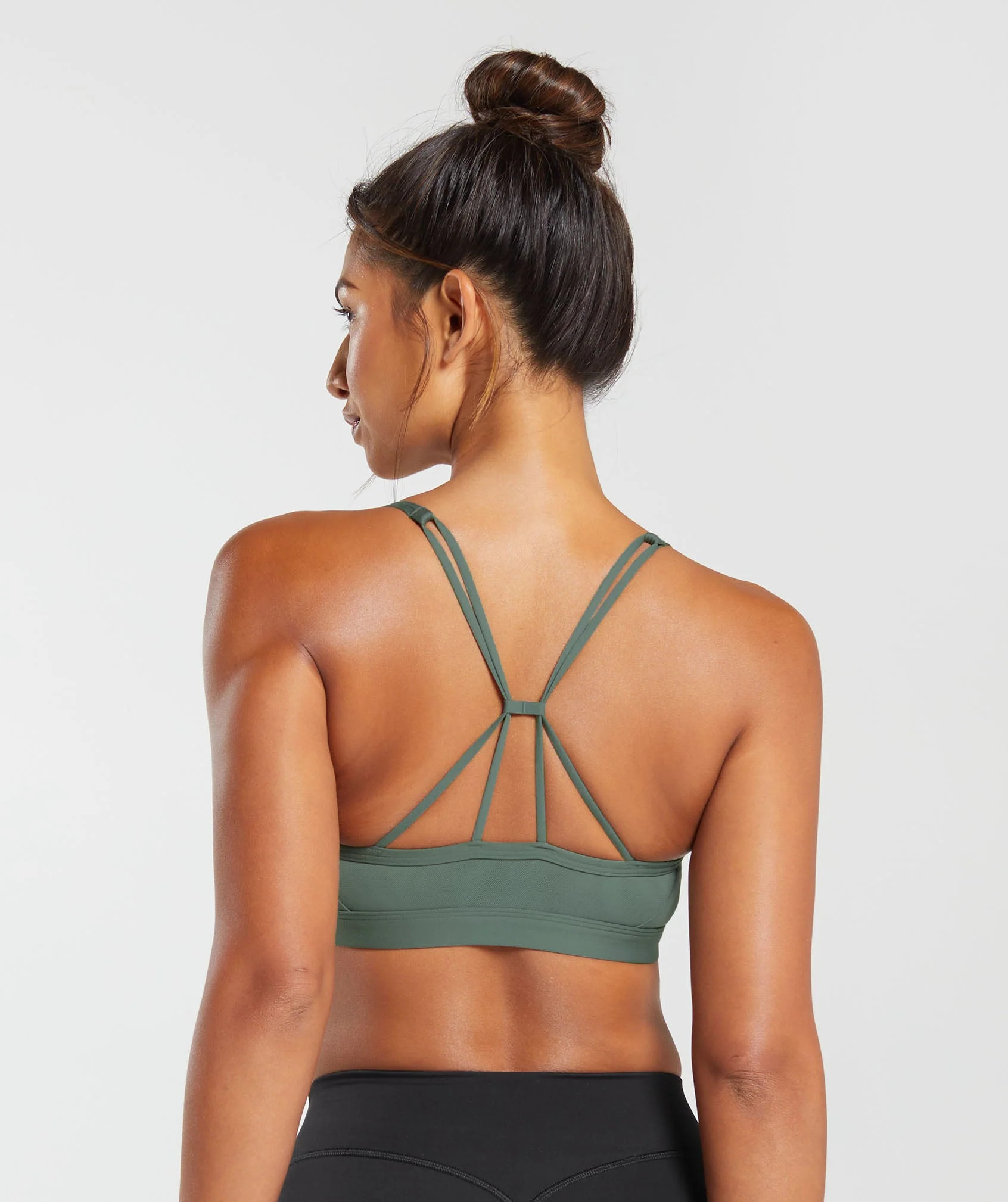Gymshark Ruched Strappy Sports Bra - Unit Green | Gymshark (Global)