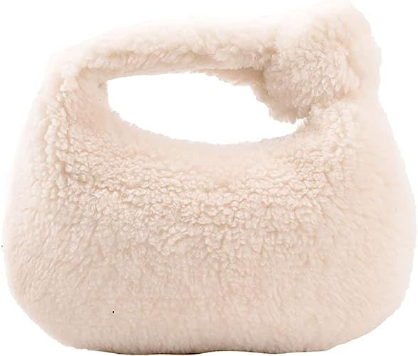 Amazon.com: VALICLUD Winter Plush Dumpling Bag Fashionable Handbag Portable Storage Pouch : Cloth... | Amazon (US)