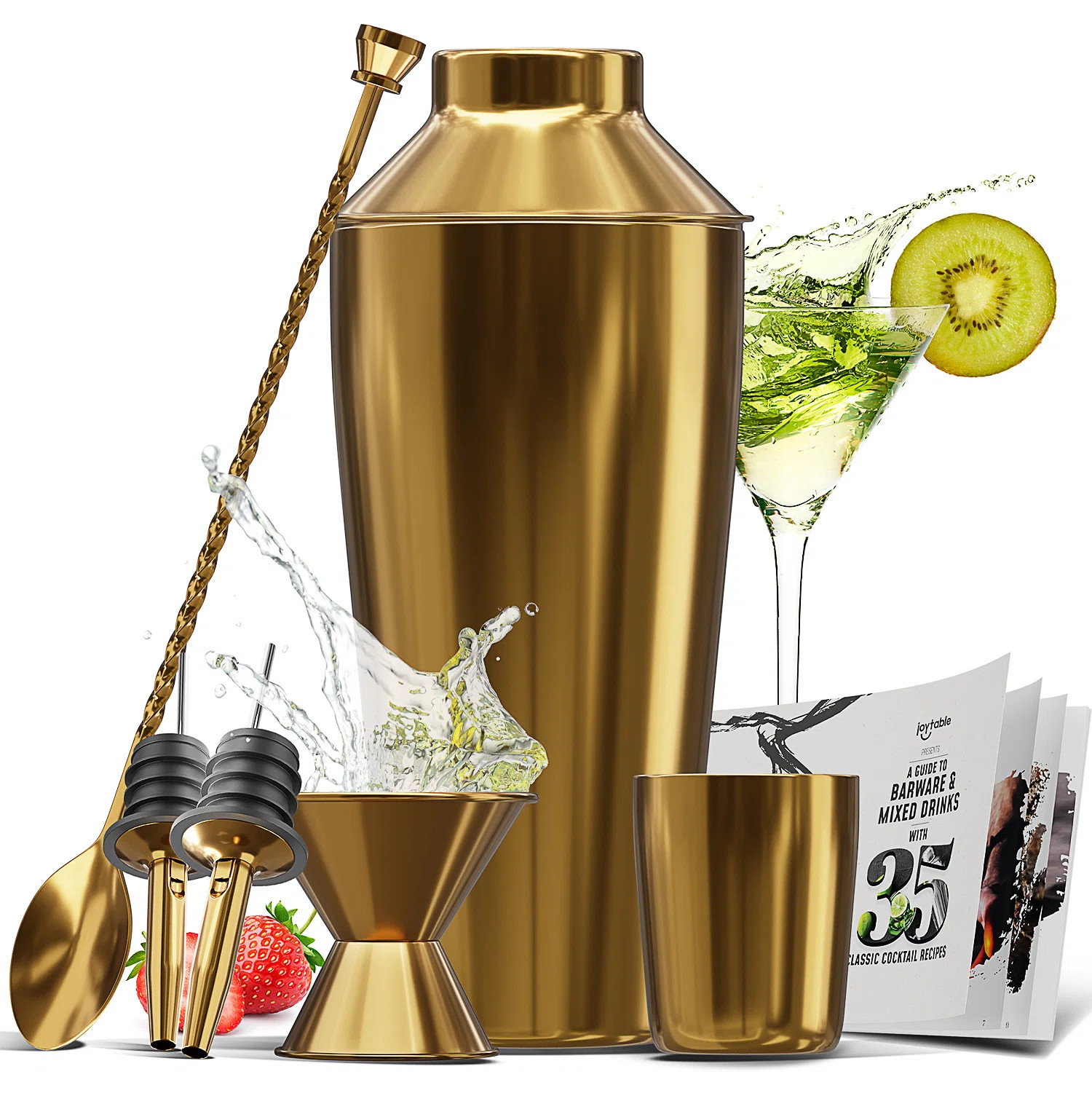 Joytable 8 Piece Stainless Steel Cocktail Shaker Bar Tool Set | Wayfair North America