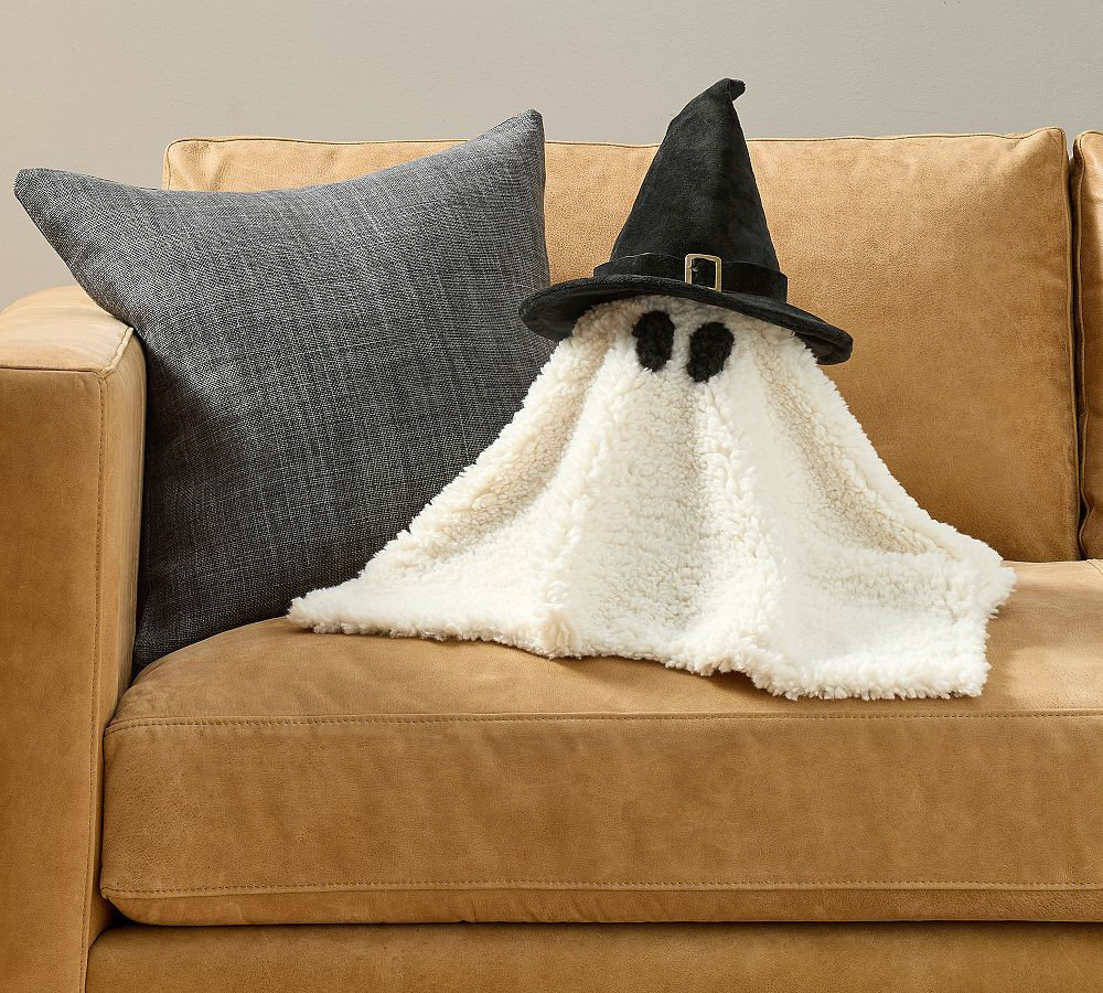 Little Gus The Ghost with Witch Hat Shaped Pillow | Pottery Barn (US)