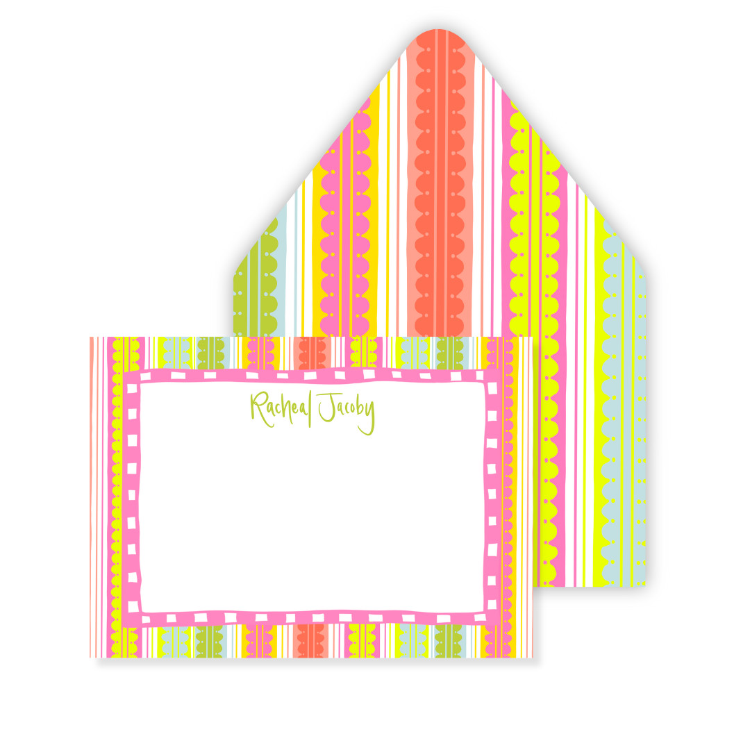 Scalloped Stripe Stationery | Fete Papier