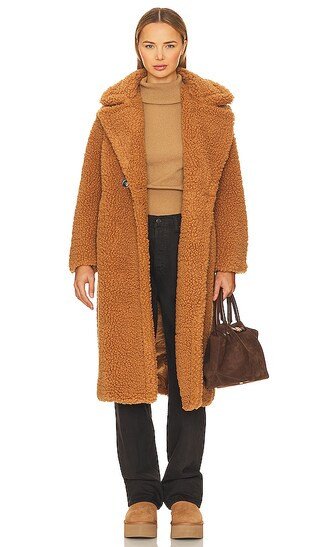 Gertrude Long Teddy Coat in Chestnut | Revolve Clothing (Global)