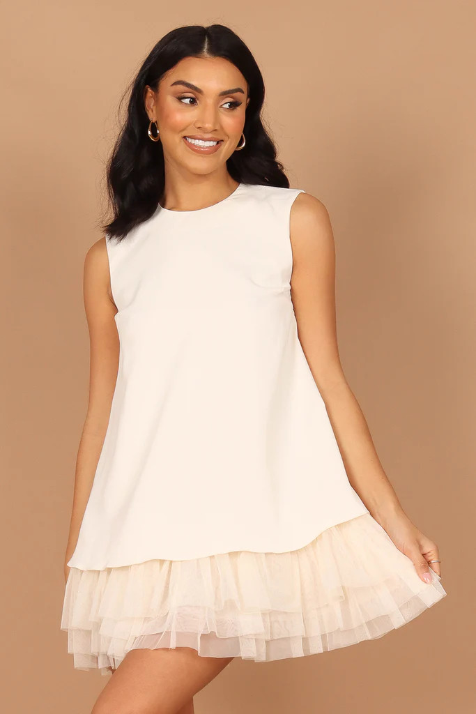 Tully Tulle Shift Dress - Cream | Petal & Pup (US)