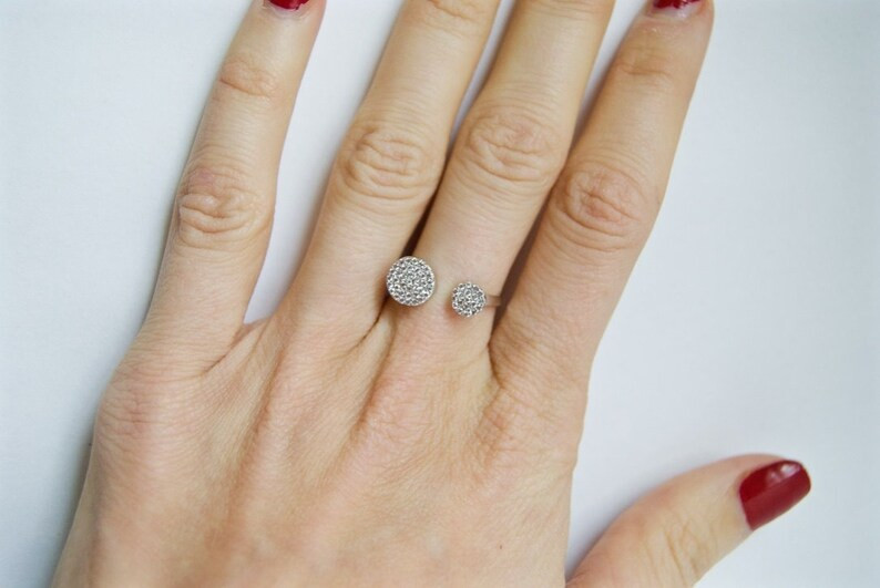 Micro Pave Round Sterling Silver CZ Stackable Ring Midi Rings Midi Knuckle Trendy Fashion Style R... | Etsy (US)