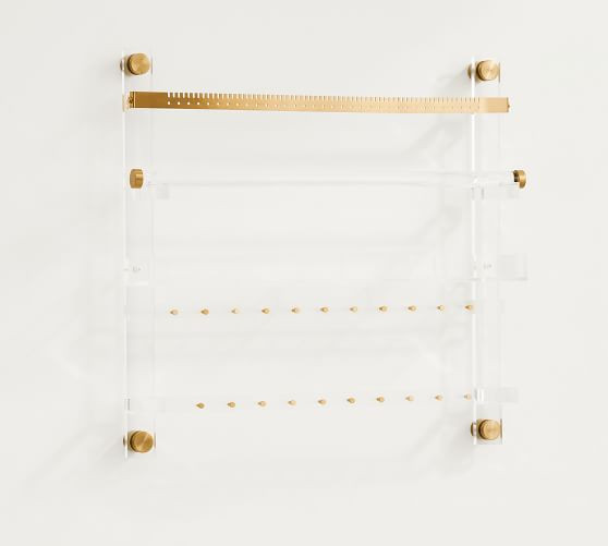 Acrylic Wall Mount Jewelry Organizer Brass | Pottery Barn (US)