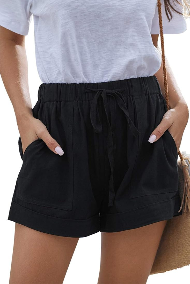 YOCUR Womens Lightweight Shorts Casual Baggy Trendy Short Pants Elastic Waist Drawstring Comfy Sh... | Amazon (US)