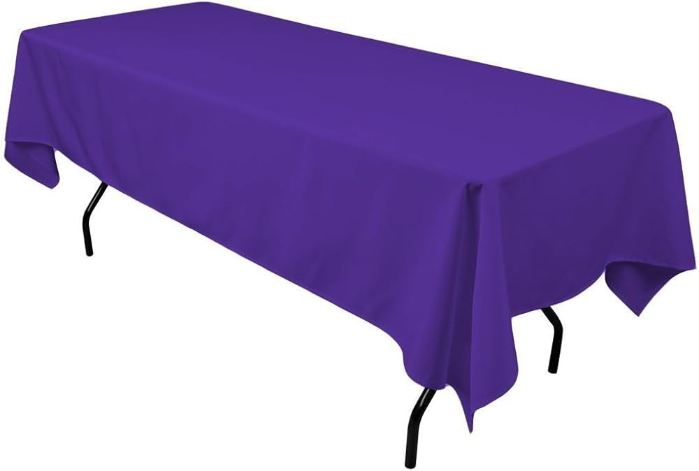 Gee Di Moda Rectangle Tablecloth - 60 x 126 Inch Purple Table Cloth for 8 Foot Rectangle Table - ... | Amazon (US)