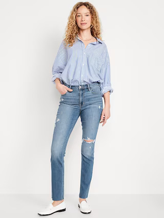 High-Waisted Wow Straight Ankle Jeans | Old Navy | Old Navy (US)