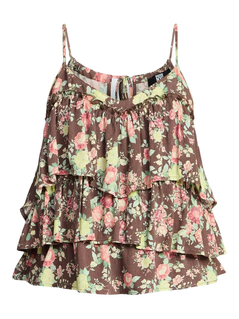 Madden NYC Women's Sleeveless Tiered Tank Top, Sizes XXS-XXL | Walmart (US)