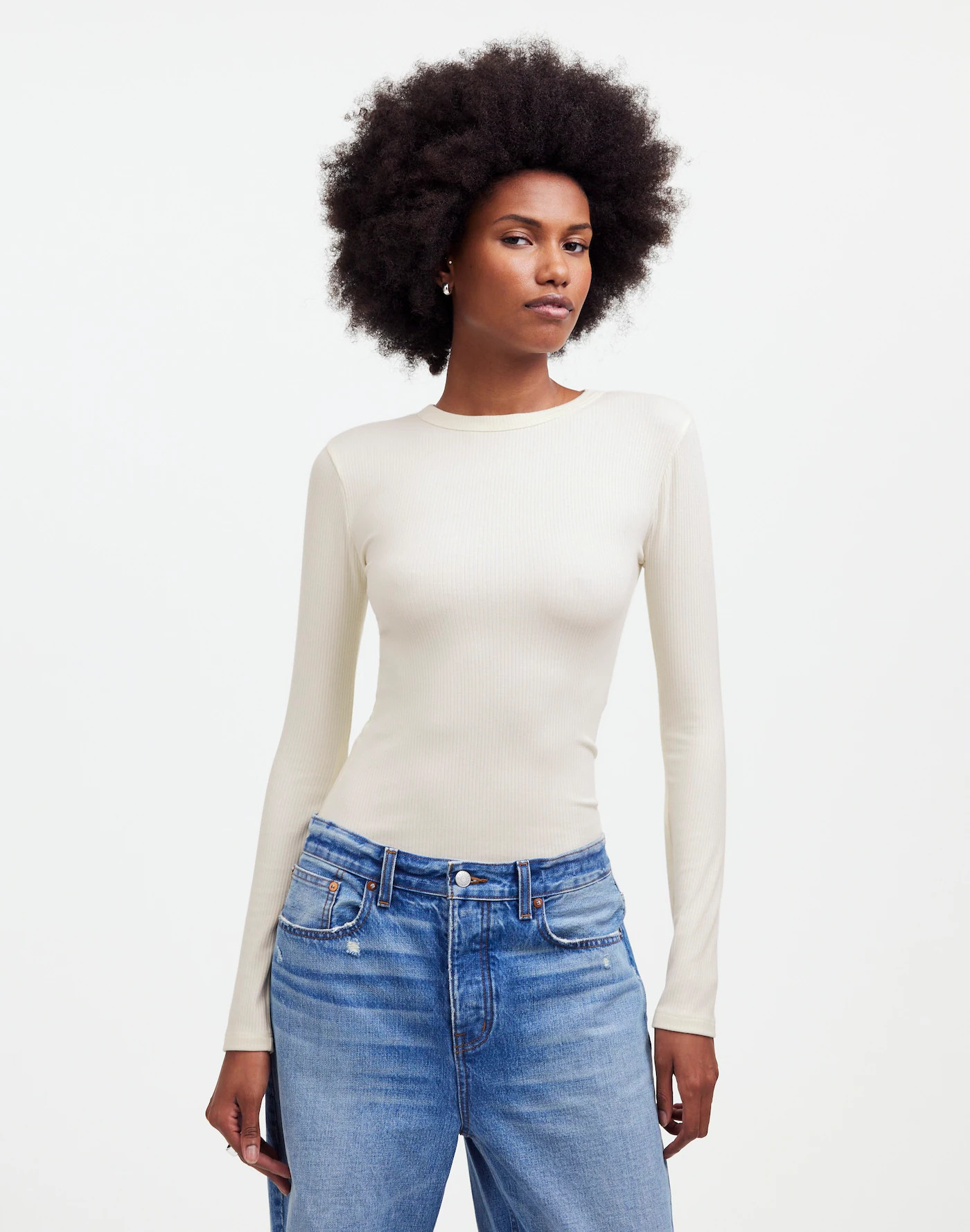 Drapey Rib Long-Sleeve Tee | Madewell
