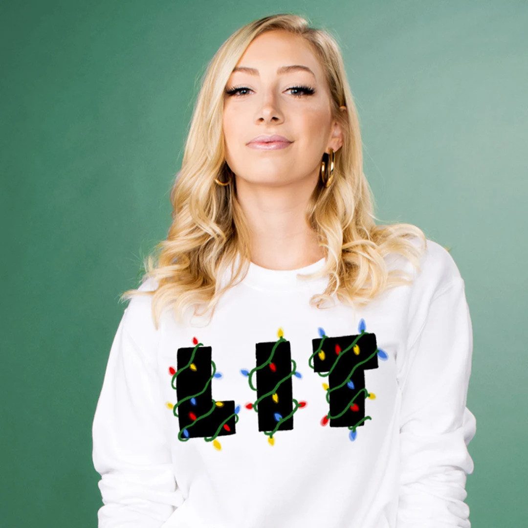 Christmas Lit Crewneck Sweatshirt Funny Graphic Christmas - Etsy | Etsy (US)