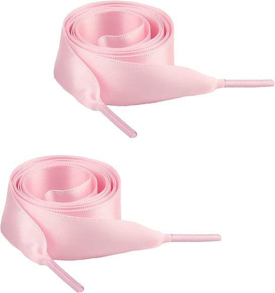 LHXVQZW Satin Ribbon Shoelaces 2 Pairs,3/4'' Wide Flat Shoe Laces for Women Girls Sneakers Shoes Boo | Amazon (US)