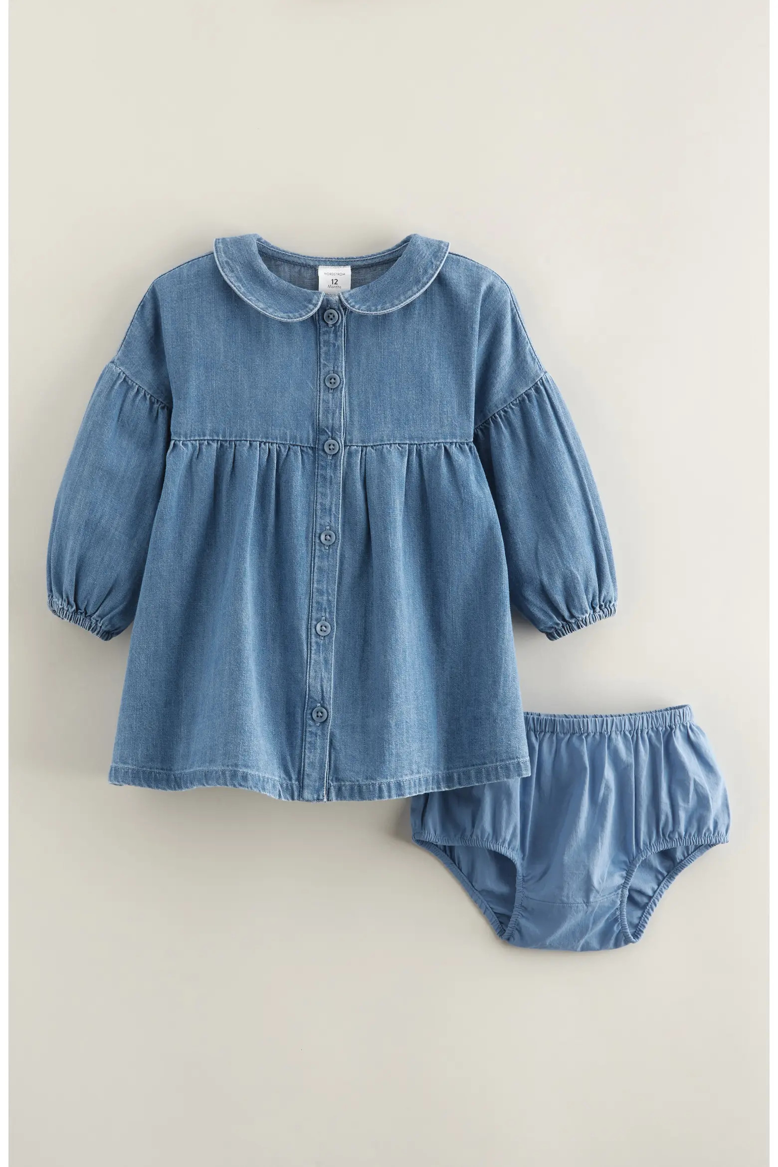 Nordstrom Bubble Sleeve Chambray Dress & Bloomers Set | Nordstrom | Nordstrom
