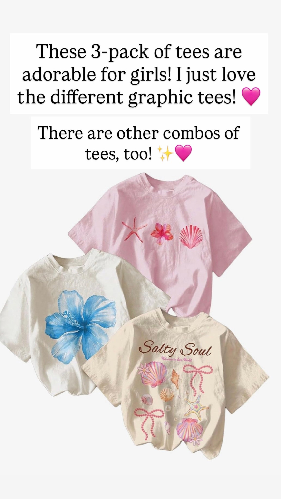 Love these 3-packs of tees 🩷

#LTKKids #LTKootd