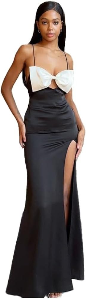 Women Y2k Butterfly Spaghetti Strap Backless Dress Long Bodycon High Split Sleeveless Hollow Out ... | Amazon (US)