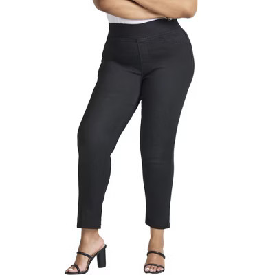 Avenue Petite Butter Denim Pull-On High Rise Jean - 22, Black | Target