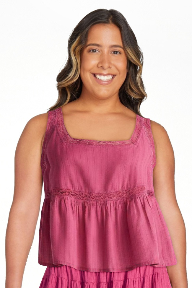 Scoop Women\u2019s and Women\u2019s Plus Cropped Lace Cotton Tank Top, Sizes XS-4X | Walmart (US)