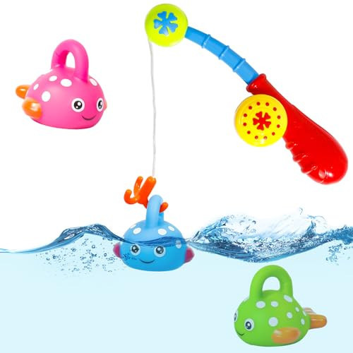 Fajiabao Baby Bath Toys for Kids Ages 1-3 Mold Free Water Toys No Hole Fishing Games Bathtub Toys for Toddler 2-4 Shower Toys Christmas Baby Gift for Boys Girls Age 1 2 3 4 5 6(Color Random) | Amazon (US)