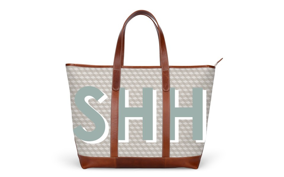 St. Charles Zippered Yacht Tote - Monogram Stripe | Barrington Gifts
