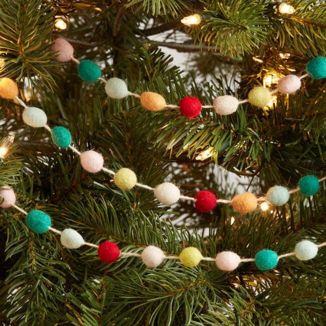 Multicolor Felt Pom Pom Garland | World Market