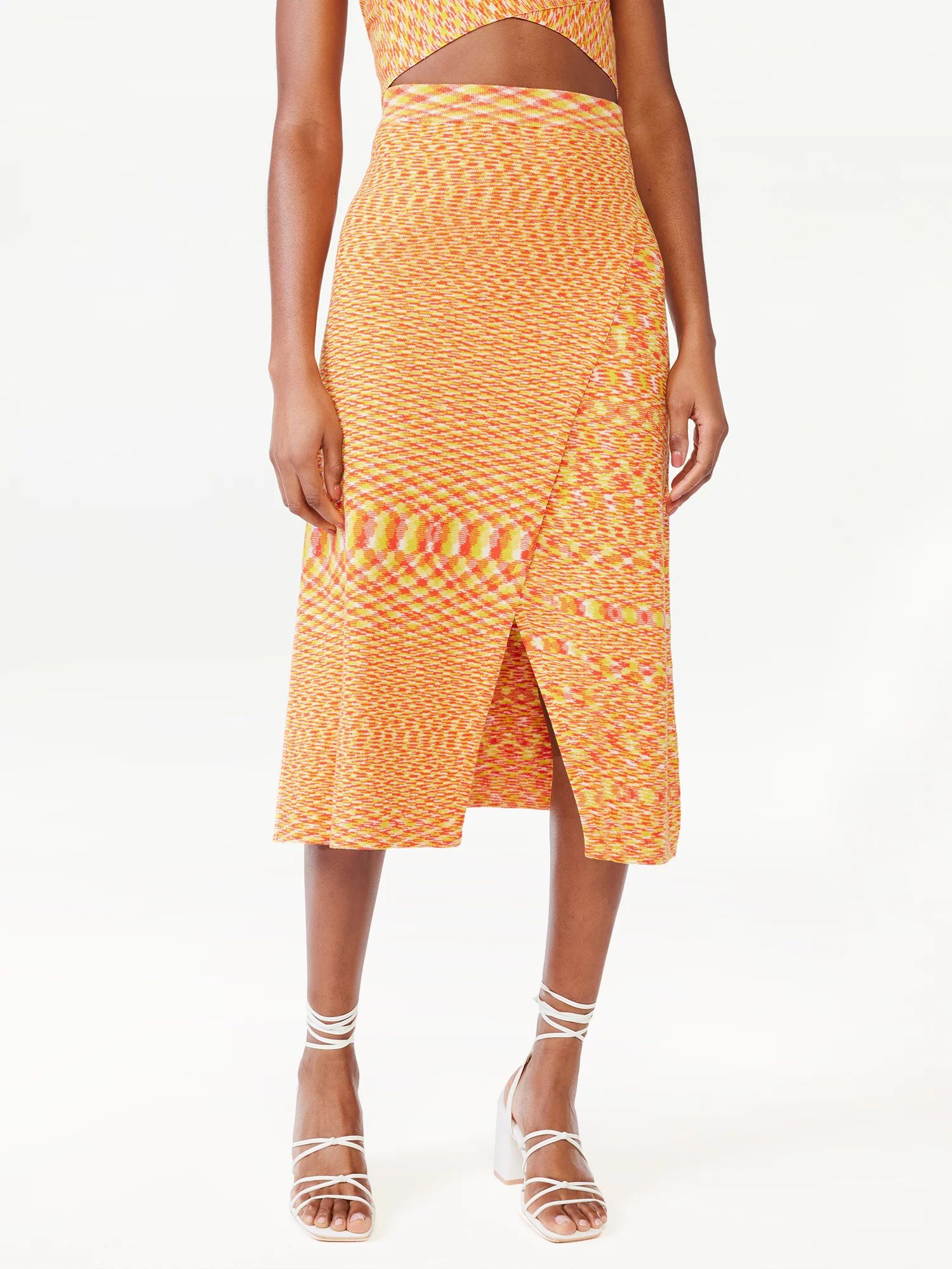 Scoop Women's Space Dye Wrap Skirt with Slit - Walmart.com | Walmart (US)