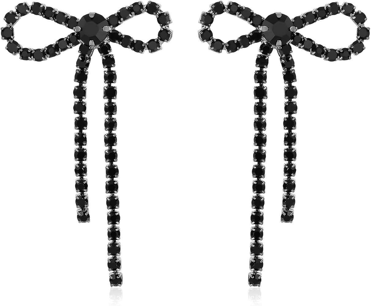 Bow Earrings Gold Bow Ribbon Hoop Earrings Long Ribbon Earrings Drop Dangle Bow Tie Huggie Earrin... | Amazon (US)