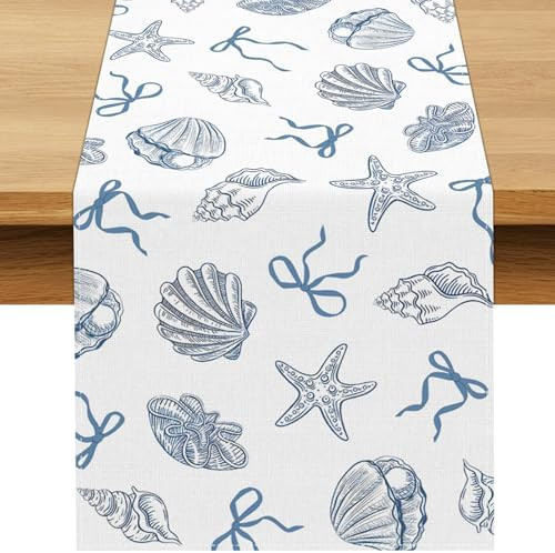 Blue Bow Coastal Table Runner Last Toast on The Coast Bachelorette Party Decorations Summer Nauti... | Amazon (US)