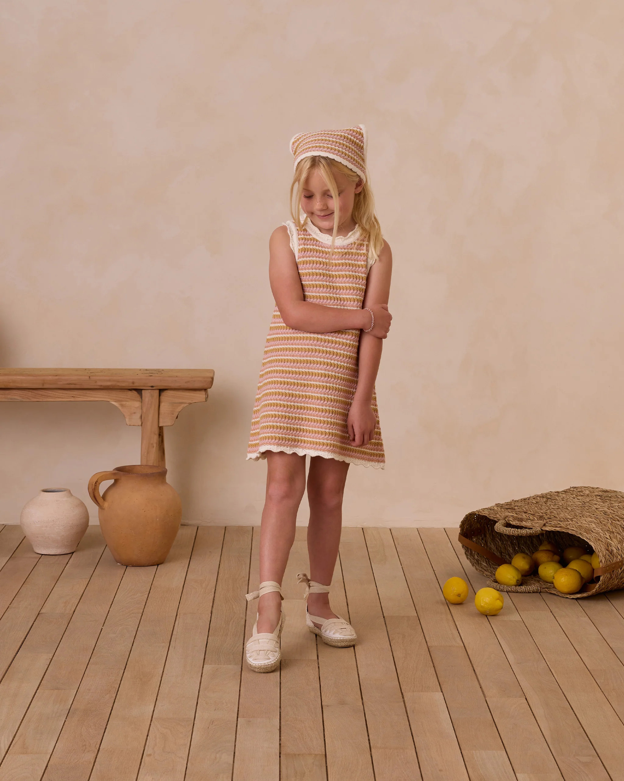 Crochet Tank Mini Dress || Pink Stripe | Rylee + Cru