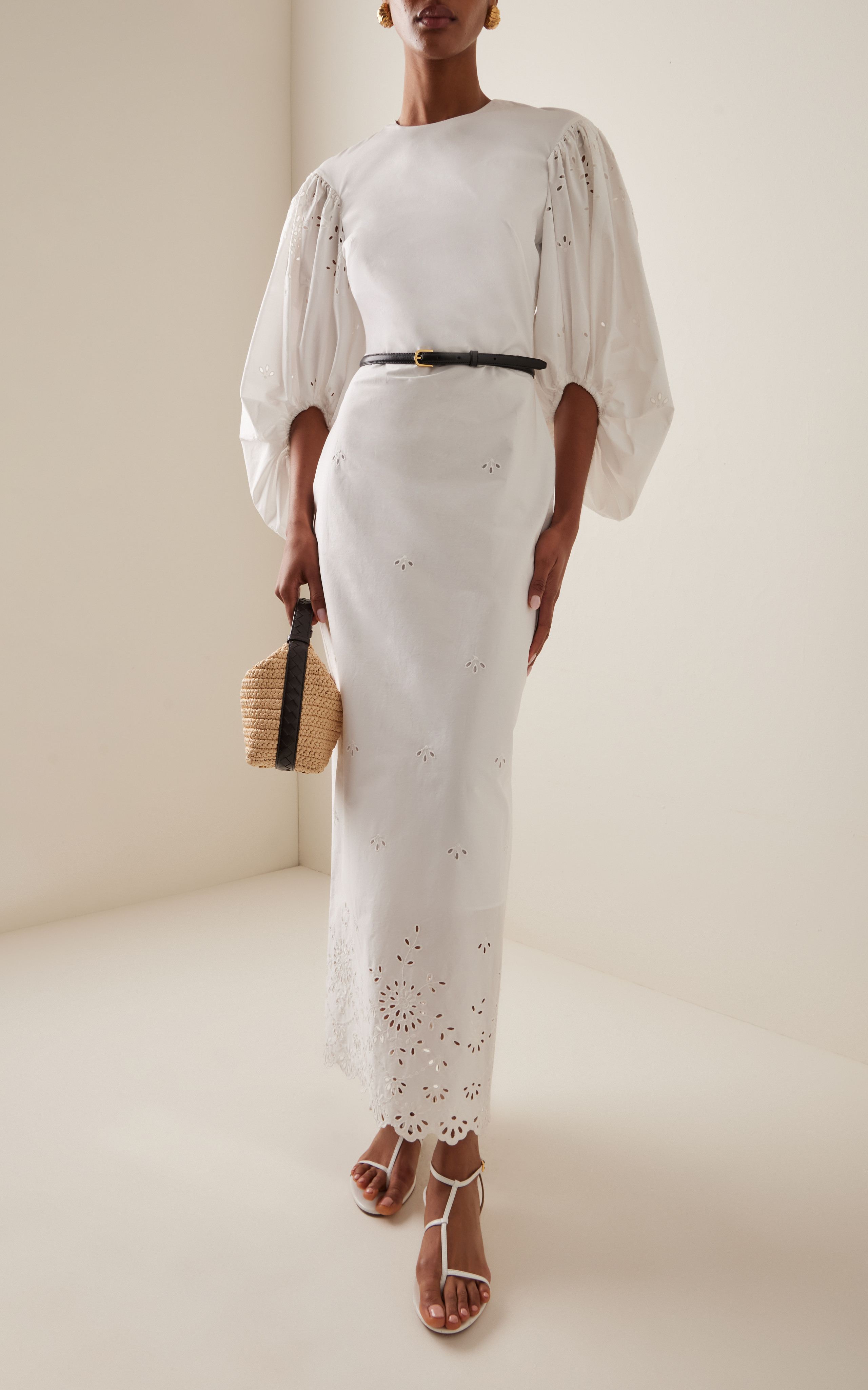 Danielle Puff-Sleeve Cotton-Blend Maxi Dress | Moda Operandi (Global)