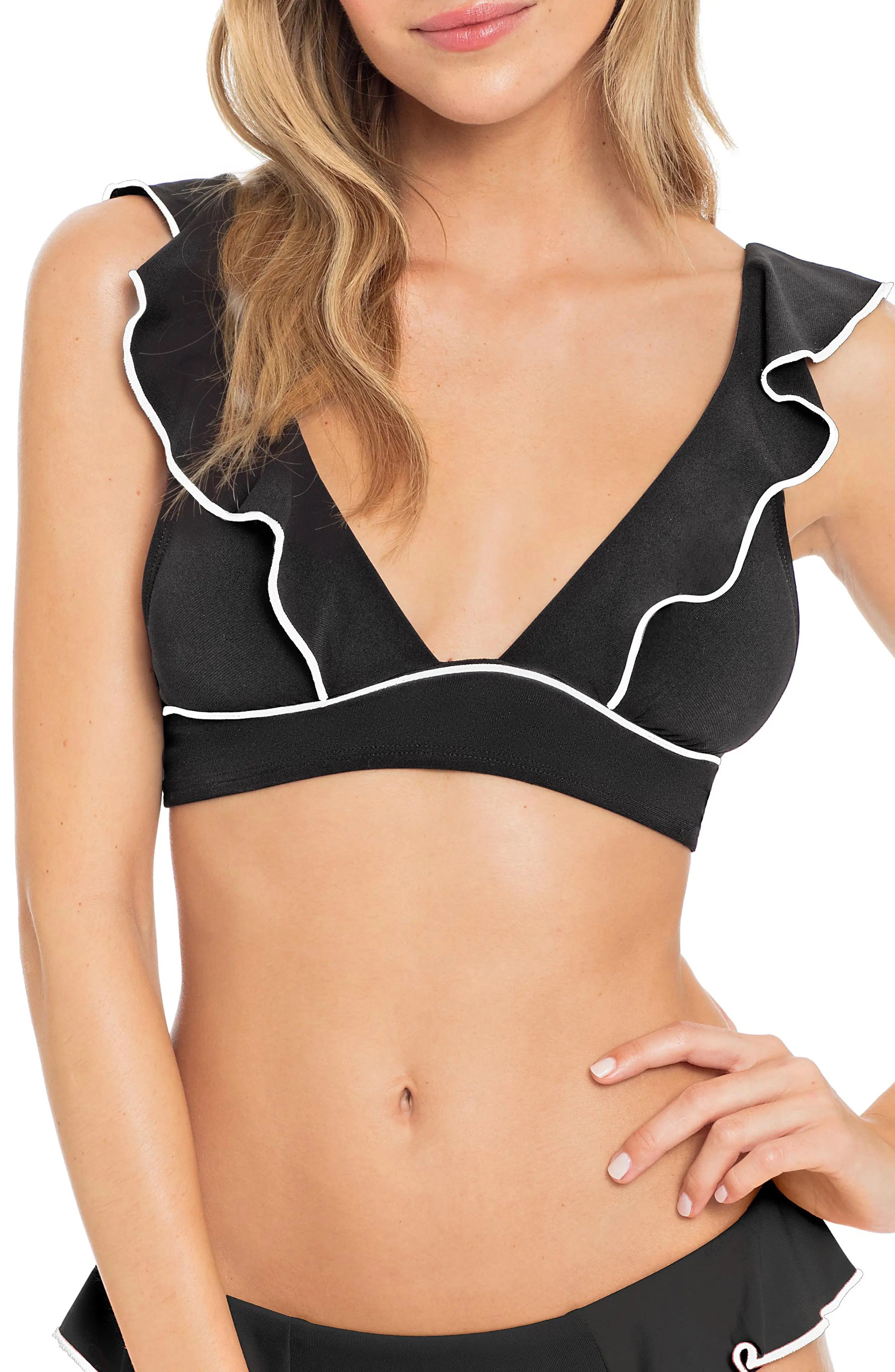 Women's Robin Piccone Malia Ruffle Bikini Top | Nordstrom