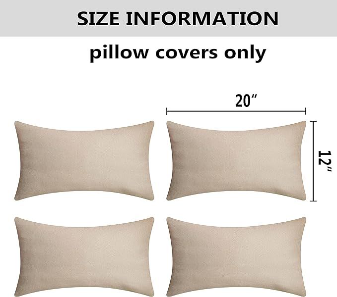 Home Brilliant Rectangle Pillow Cover 12x20 Linen Pillow Covers Waterproof Outdoor Throw Pillows ... | Amazon (US)
