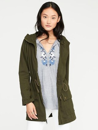 Hooded Twill Utility Field Jacket for Women | Old Navy US
