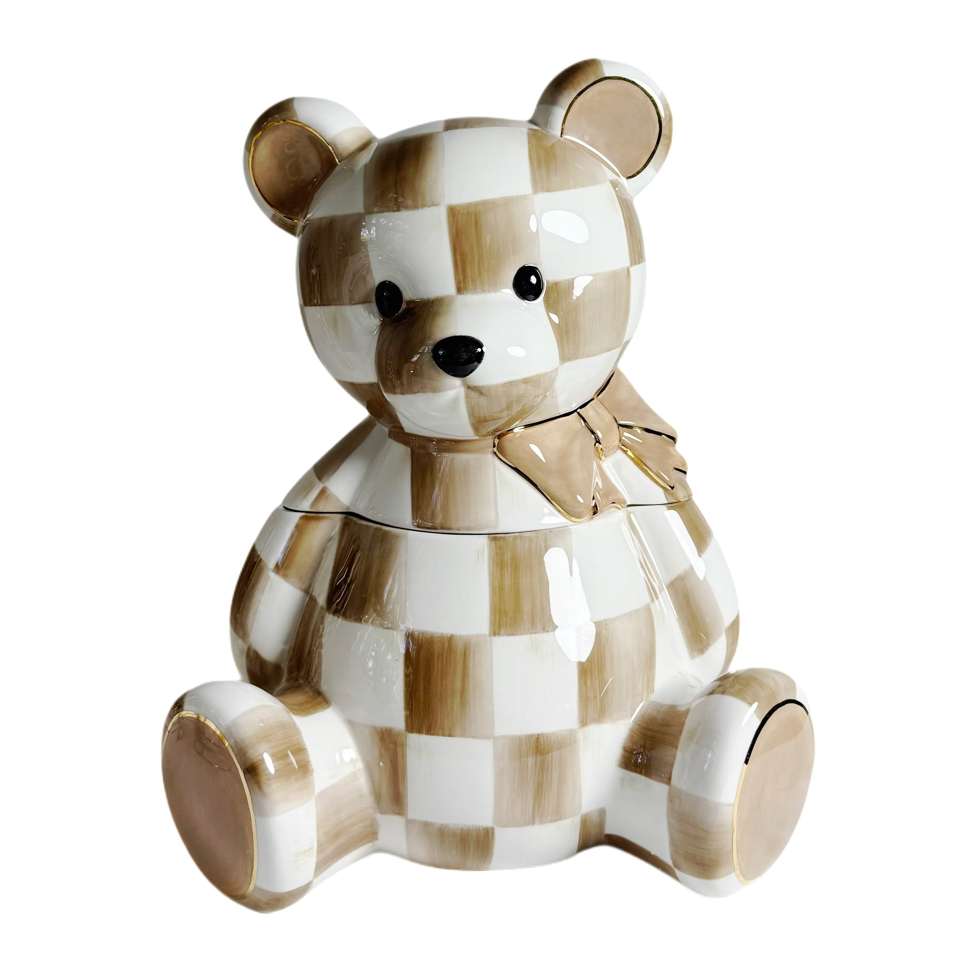 MacKenzie-Childs Mocha Bear Cookie Jar | MacKenzie-Childs