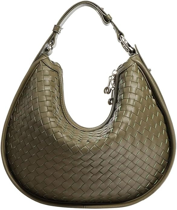 Vionli Half Moon Handbags for Women, Soft Leather Bags, Trendy Woven Purse, Shoulder Bag with Adj... | Amazon (US)