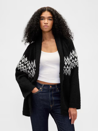 Wool-Blend Fair Isle Shawl Cardigan | Gap (US)