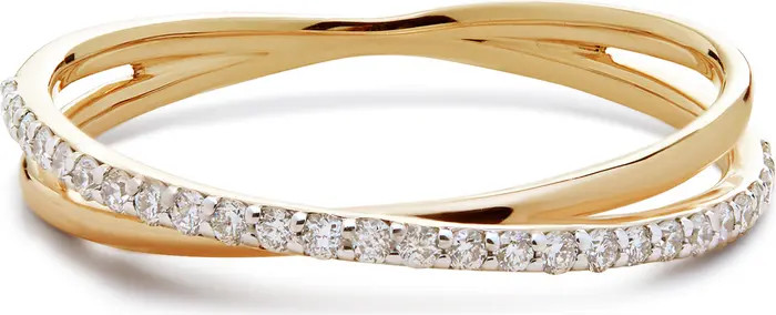 14K Gold Diamond Crossover Ring | Nordstrom