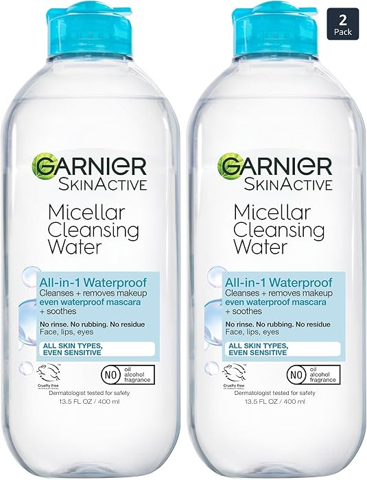 Garnier Micellar Water for Waterproof Makeup, Hydrating Facial Cleanser & Makeup Remover, Suitabl... | Amazon (US)