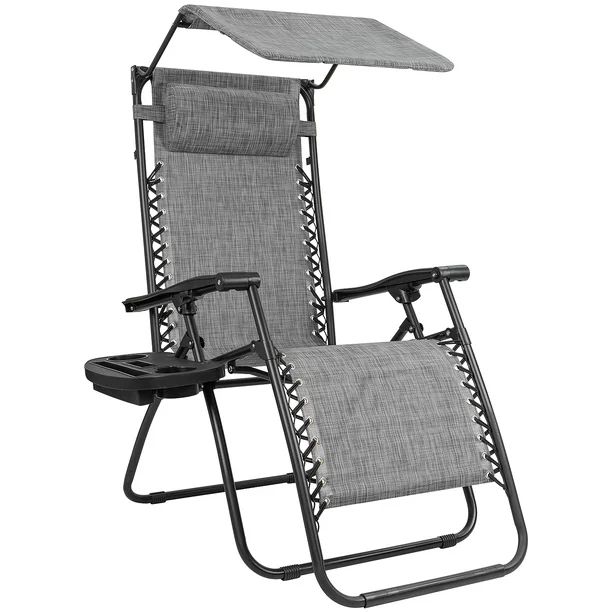 Walnew Zero Gravity Chair Outdoor Folding Recliner Lounge Chair with Attachable Sunshade Canopy a... | Walmart (US)