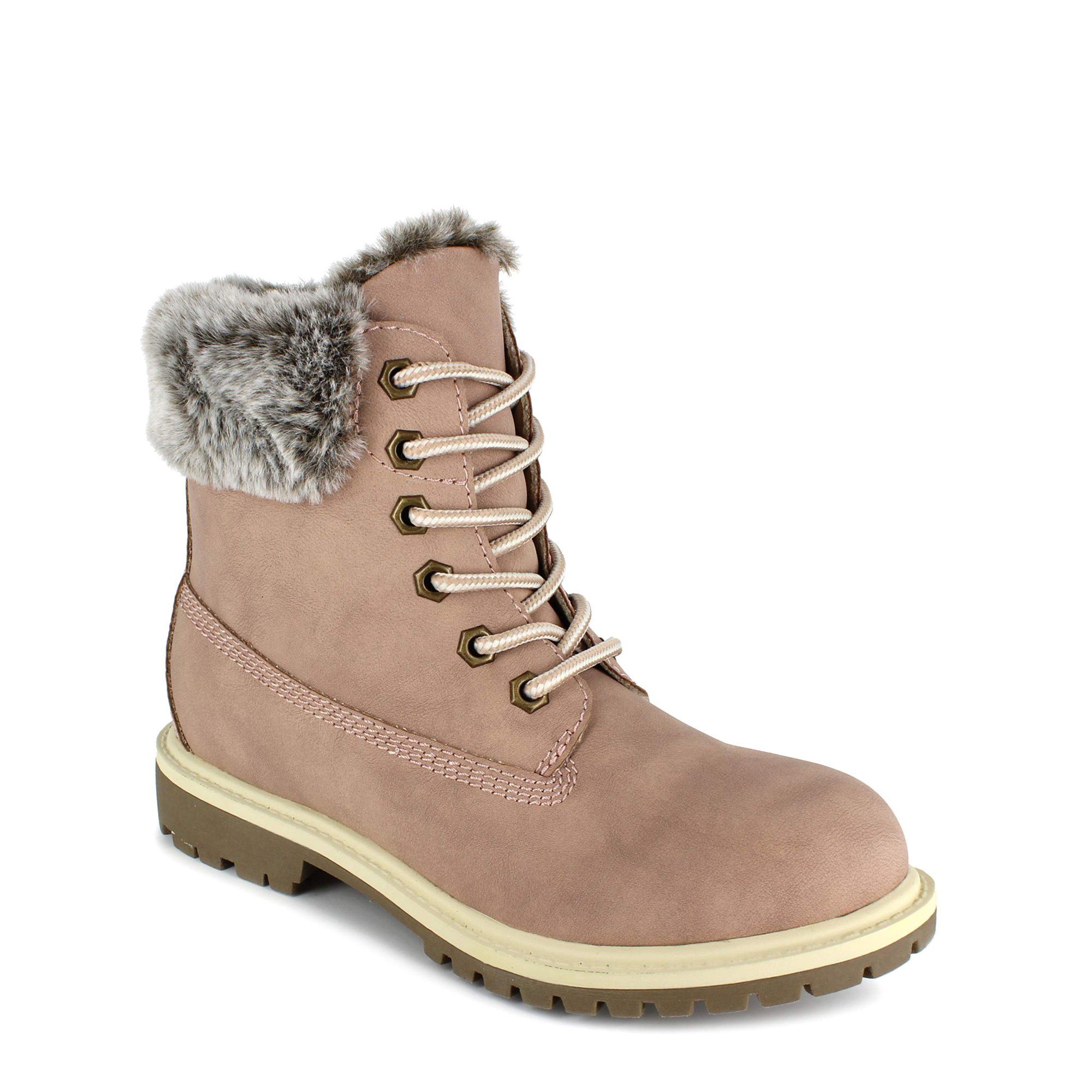 PORTLAND by Portland Boot Company Faux Fur Trim Lace Up Boot (Women's) | Walmart (US)