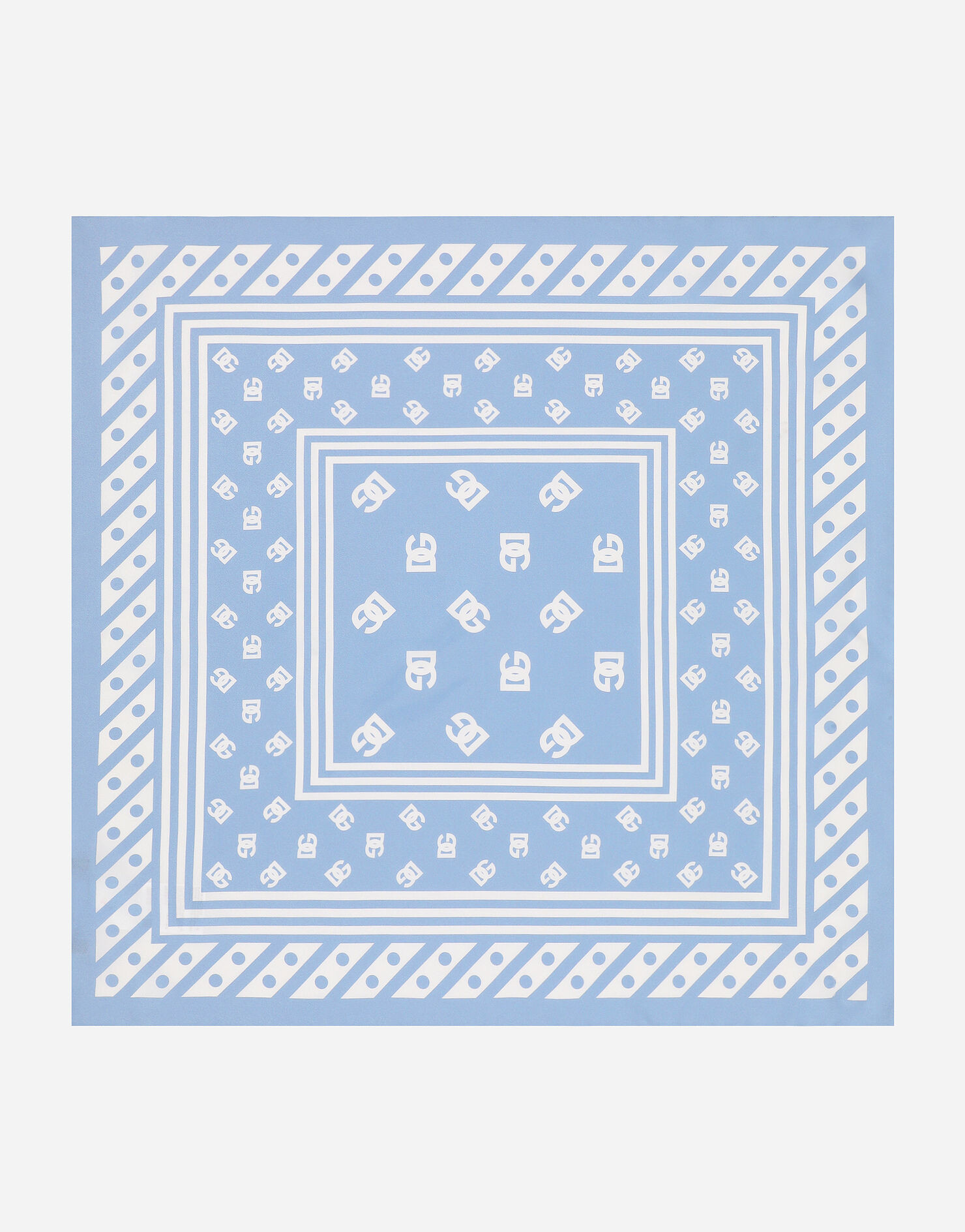 Silk twill foulard with all-over DG logo print (50x50) | Dolce & Gabbana - INT
