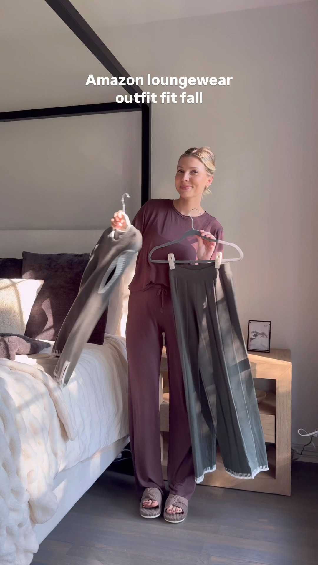 Casual fall outfit with a lounge set- wearing a size M. Super bump friendly! Similar shoes 

#LTKFindsUnder50 #LTKBump #LTKStyleTip