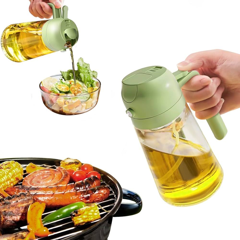 YARRAMATE Olive Oil Dispenser Bottle for Kitchen，2 in 1 Oil Sprayer for Cooking, 17oz/500ml Gla... | Amazon (US)